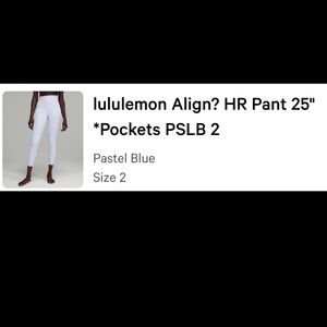 lululemon athletica Align High-Rise Pant 25" in Pastel Blue